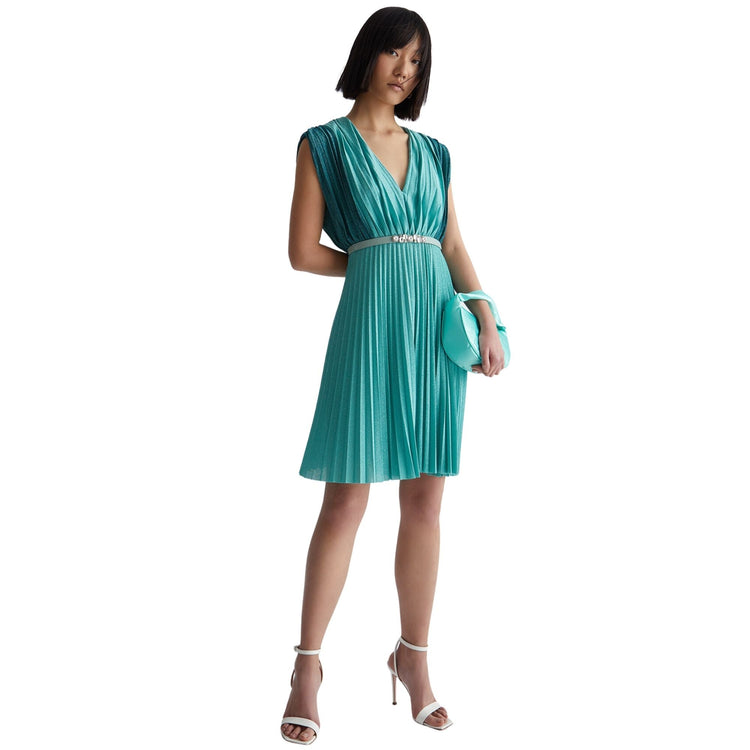Robe plissée lurex femme