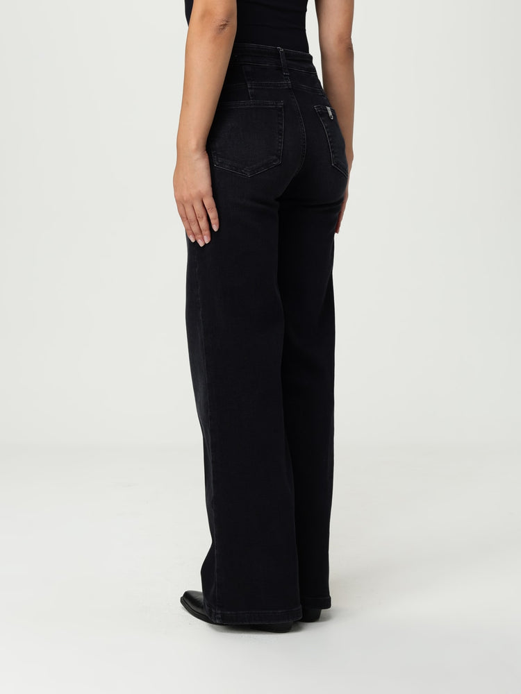 Jeans Donna con cintura sur ton Nero