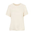 Blusa Donna in raso a maniche corte beige