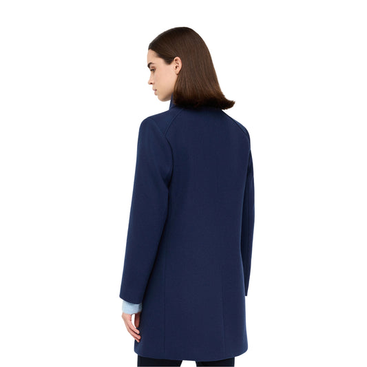 Cappotto Donna Cappotto in panno double Blu retro