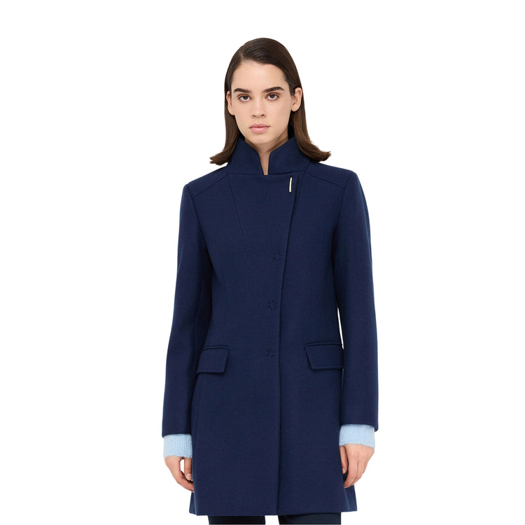 Cappotto Donna Cappotto in panno double Blu