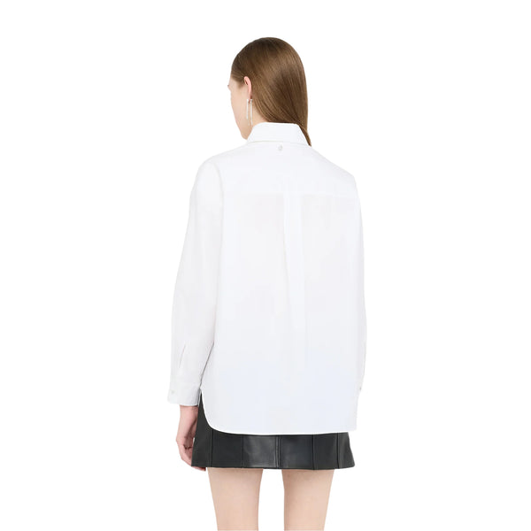 Camicia Donna con dettaglio davanti Bianco modella retro