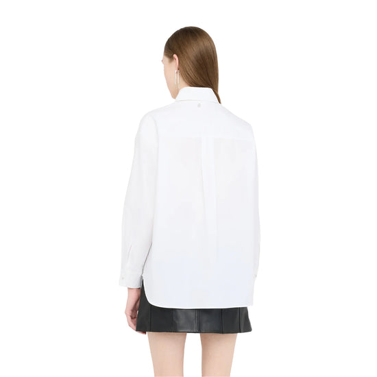 Camicia Donna con dettaglio davanti Bianco modella retro