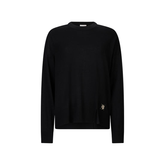 Maglia Donna con patch logata Nero