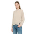 Maglia Donna con patch logata Beige modella frontale