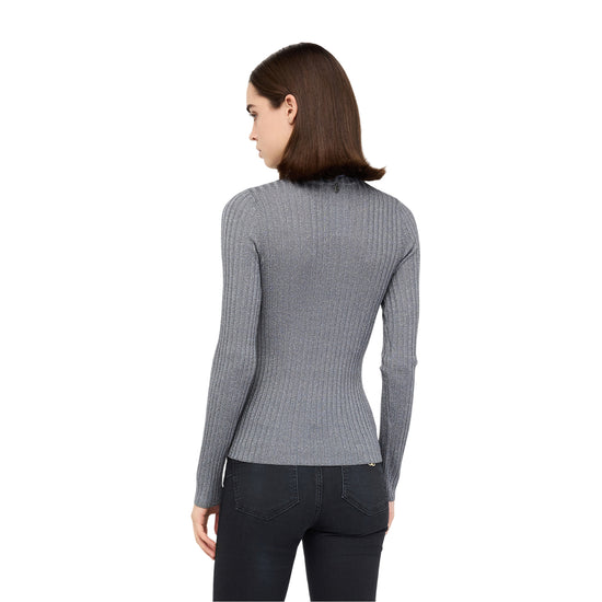 Dolcevita Donna in lurex a coste Grigio modella retro