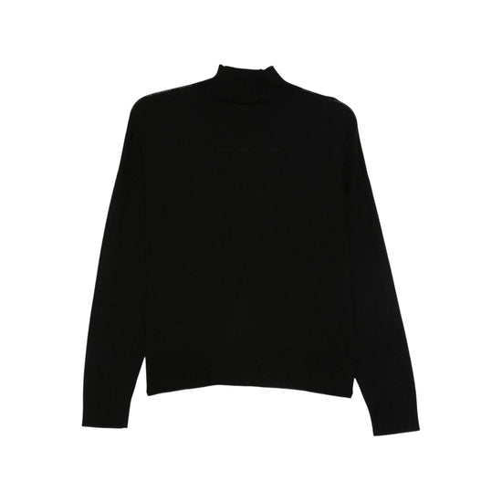 Lupetto Donna con patch al fondo Nero