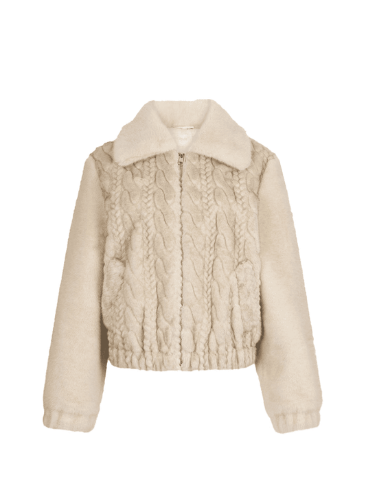 Liu Jo Bomber Teddy Trecce Beige Donna