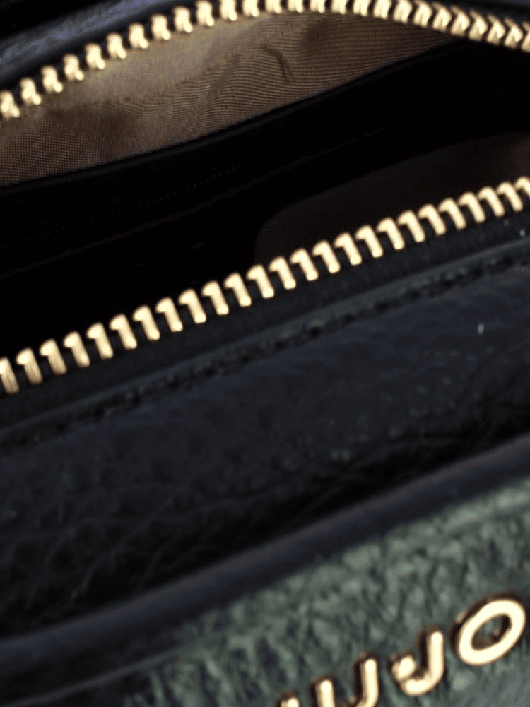 Liu Jo Borsa Tracolla Donna Nero Logo Oro
