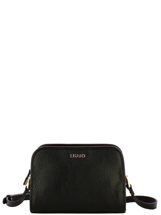 Liu Jo Borsa Tracolla Donna Nero Logo Oro