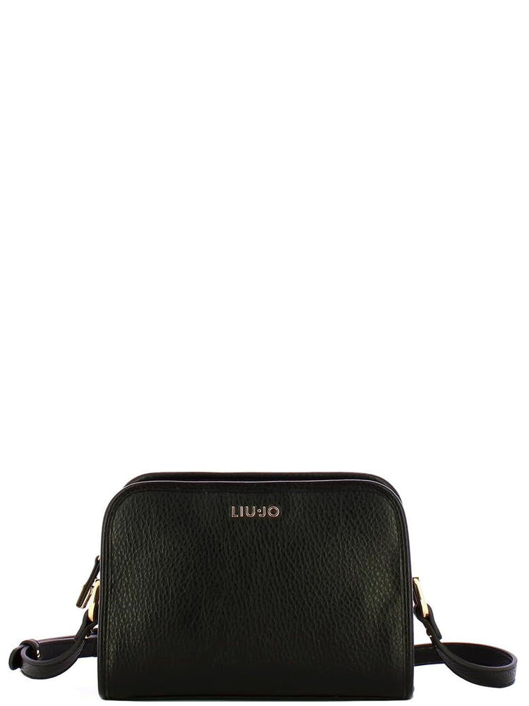 Liu Jo Borsa Tracolla Donna Nero Logo Oro