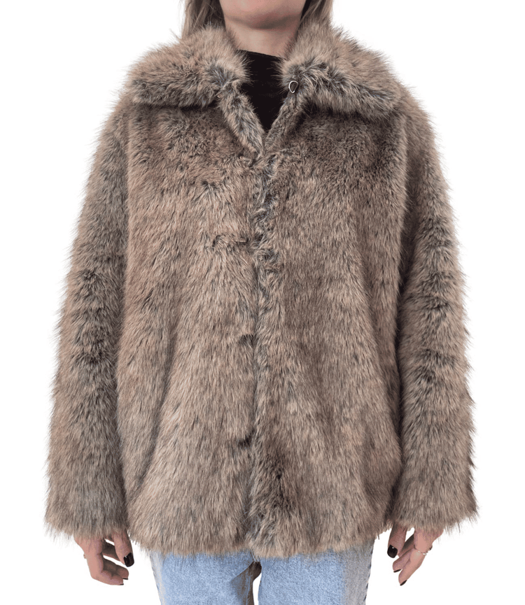 Liu Jo giacca in pelliccia marrone donna