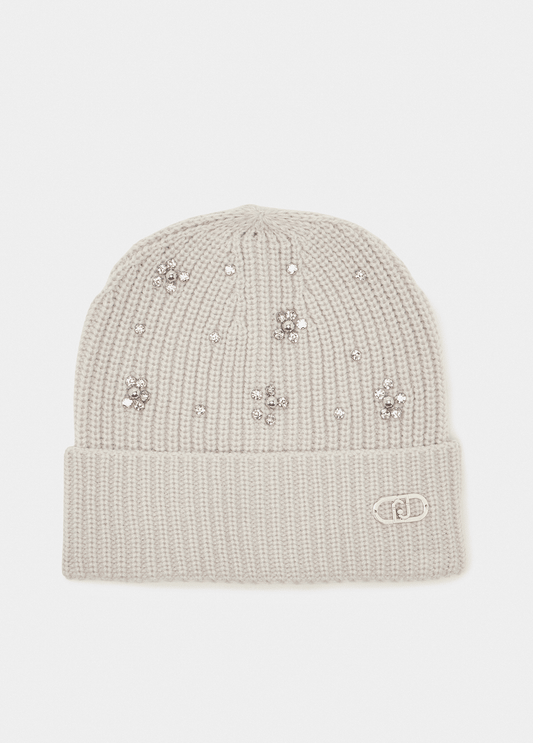Liujo Berretto Beanie Strass Perle Donna