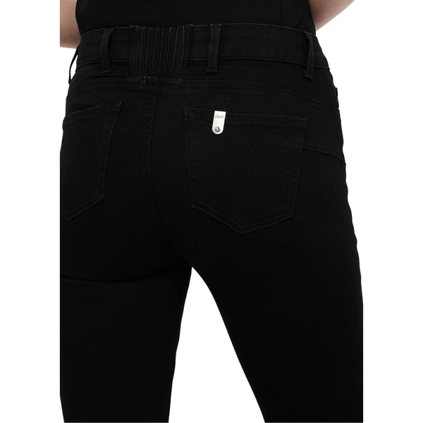 Jeans Flare Donna in denim nero dettaglio retro