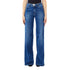 Jeans Donna con cintura sur ton Blu modella frontale