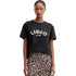 T-shirt Donna con logo con paillettes modella frontale